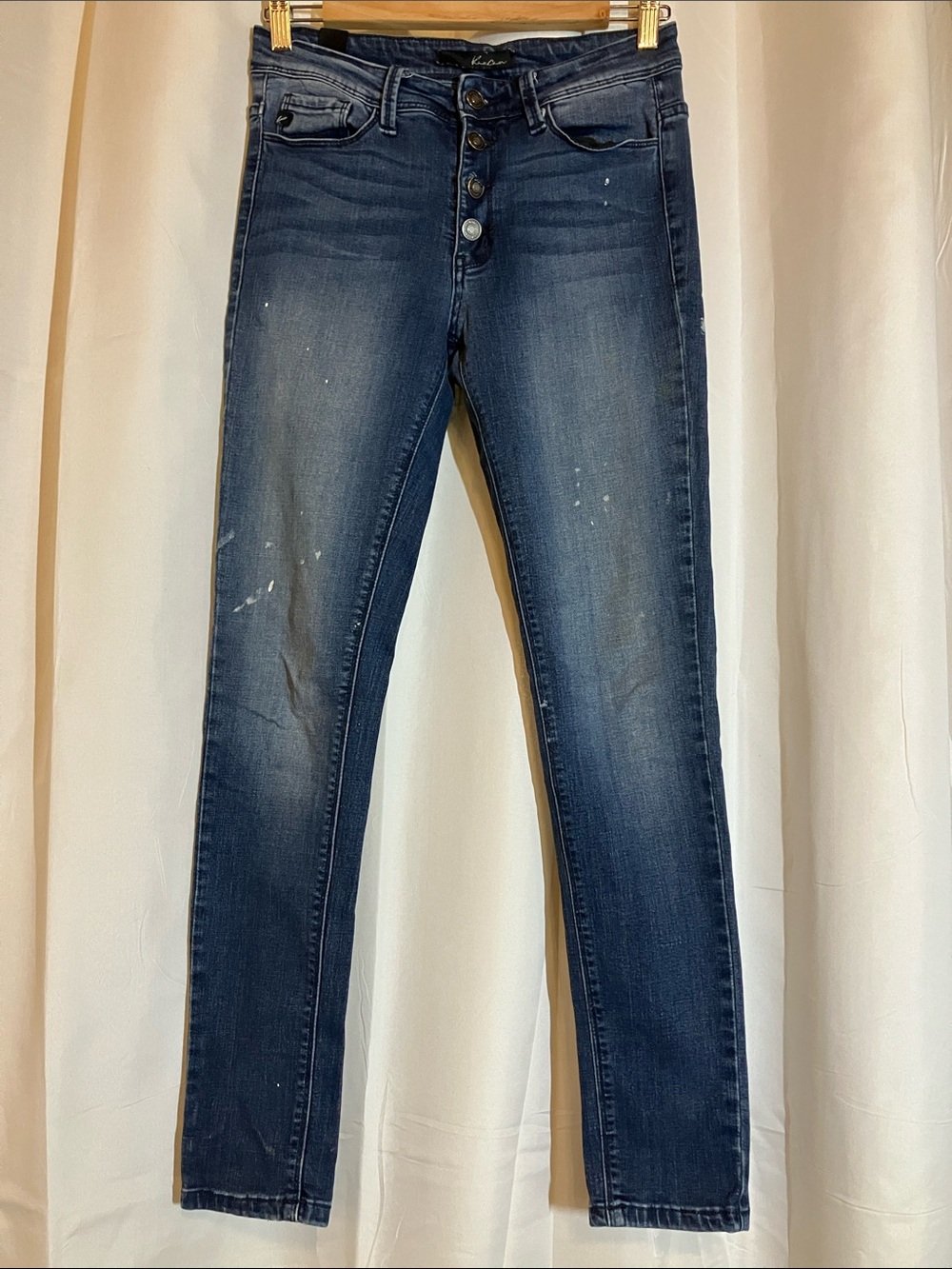 KanCan Indigo Blue Skinny Jeans with Button-Fly